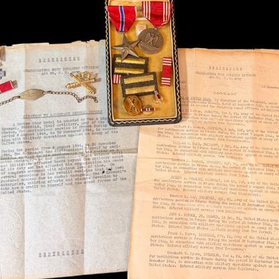 Sale Photo Thumbnail #230: WWII Bronze Star with Citation Group, 80th