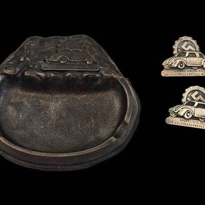 Sale Photo Thumbnail #158: 1938 VW Cornerstone Ashtray & Badge Pair