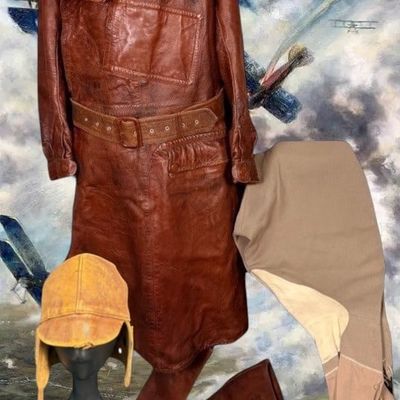 Sale Photo Thumbnail #263: RARE 1917 RFC Flying Coat & Flying Kit Group