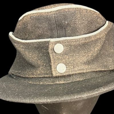 Sale Photo Thumbnail #456: German M43 Officer-Style Field Cap, Silver Piping