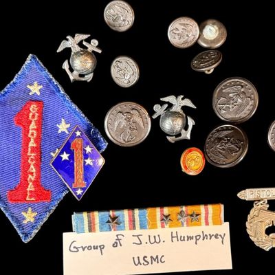 Sale Photo Thumbnail #229: WWII USMC Group Named- 1st Marine Division