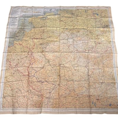 Sale Photo Thumbnail #82: WWII Allied Escape Map on Fabric - Sheet C