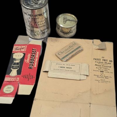Sale Photo Thumbnail #166: WWII Sealed C-Ration & Pemmican GI Gear Lot