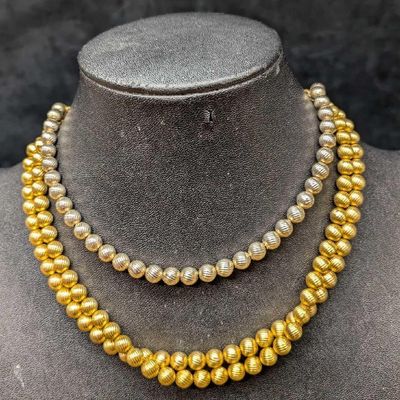 2 Vintage Unmarked Gold And Silver Tone Necklaces