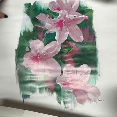 Disney Artist Jim Noble Flowers Poster 1985 Walt Disney Productions
