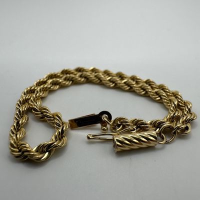 14K Gold Rope Chain Bracelet W7