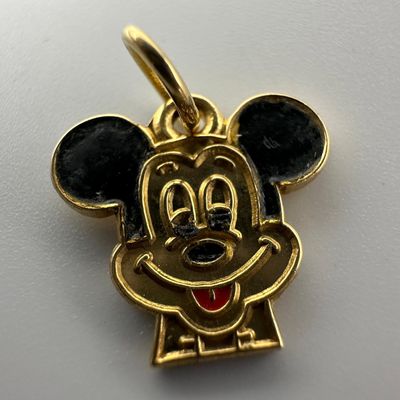 Disney 18K Gold 750 Hallmark Charm Mickey Mouse Smiling