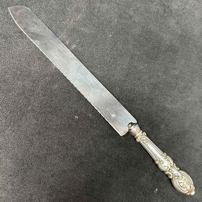 Sterling Silver Handled Stainless Steel Blade Flat Bread Knife