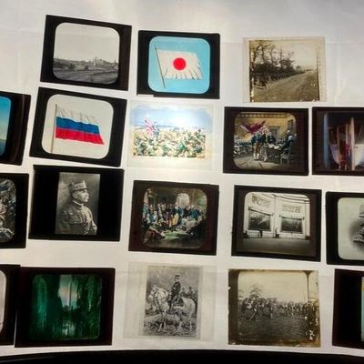 Antique "Magic Lantern" Glass Educational Slides
