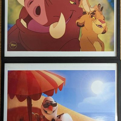 2 Disney Store Exclusive Lion King & Frozen Prints