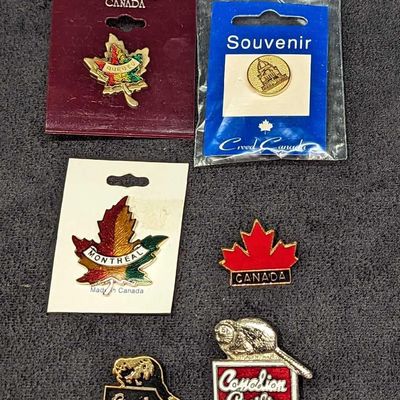6 Assorted Souvenir Canadian Pins F18