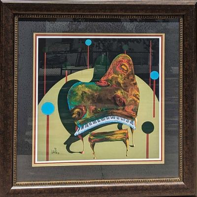 Framed David Marshall Palm Patio Print