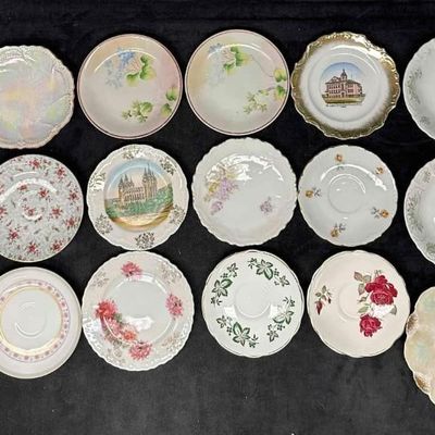 Vintage Decorative Plate Collection Set Sixteen Small Plates