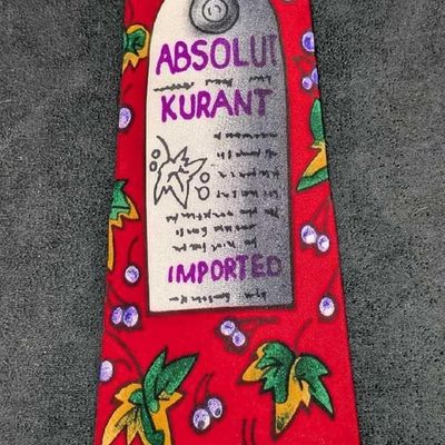 Absolut Vodka Rare Marc Lee Hauser Red Silk Tie