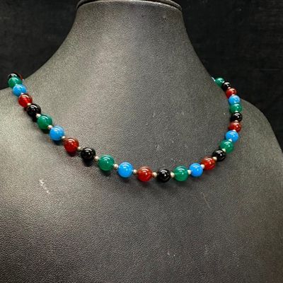 Sterling Silver Multi-Stone Necklace