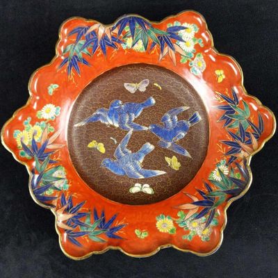 Antique Hand Painted Porcelain Art Bowl