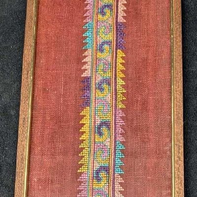 Framed Vintage Yao Meo Hand Embroidery