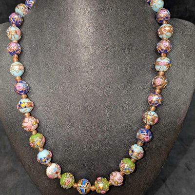 Vintage Italian Murano Colorful Art Glass Bead Necklace GGGGG