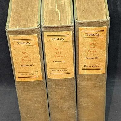 3 Volumes Incomplete War & Peace Tolstoy Hardcovers