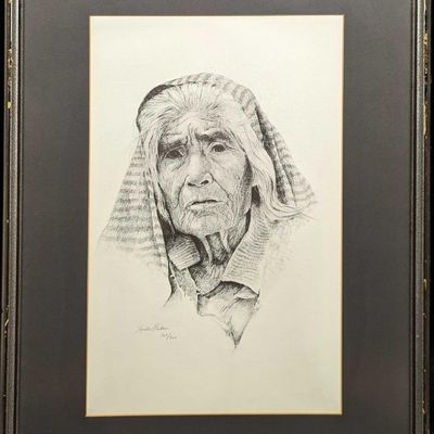 Framed S&N Linda Picken Old Woman Print