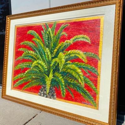 Maria Reyes Jones Acrylic on Paper Palm Tree