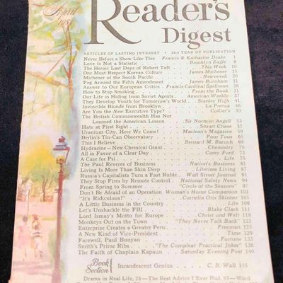 The Vintage Copy Of Reader's Digest April 1954 Vol.64 No.384