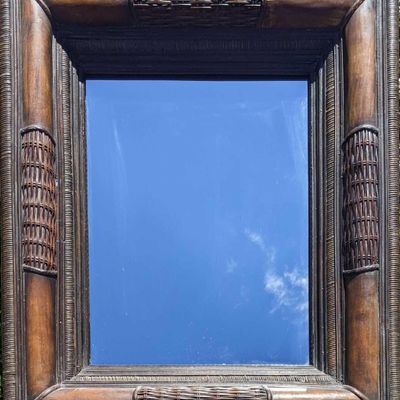 Decorative Mirror with Wicker Frame