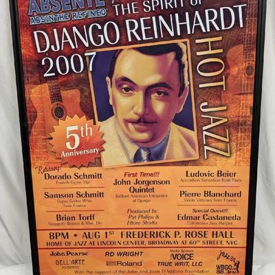 Framed Large Spirit Of Django Reinhardt Concert Poster