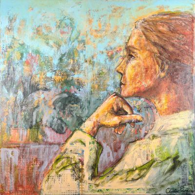 Christine Peloquin Original Mixed Media On Wood X1