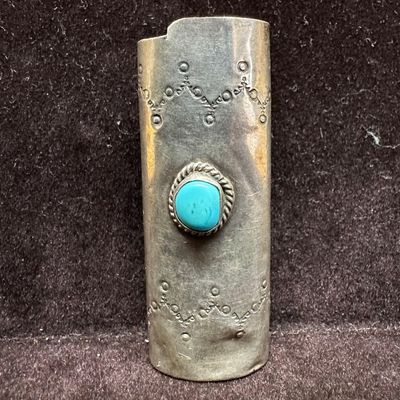 Silver Turquoise Lighter Case Southwestern Navajo Style