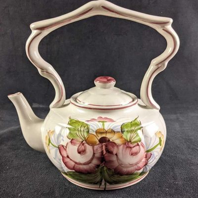 Teapot Hand Painted Teapot Ceramic Portugal