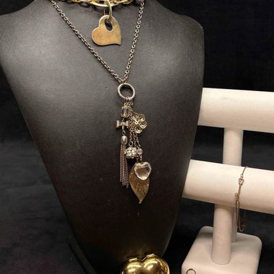 7pc Gold Heart and Heritage Mixed Costume Jewelry Set