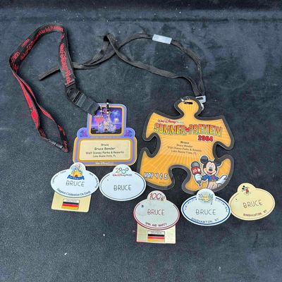 Lot of Disney Cast Member Name Tags and Event Lanyards Bruce Collection
