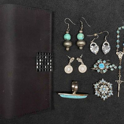7pc Azure Gilded Grace Mixed Costume Jewelry Lot