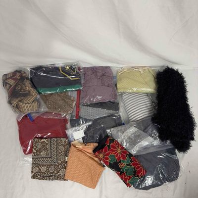 Scarf Fabric Clothing Material Collection Lot of 15 Fabrics Scarves Head Neck Wraps