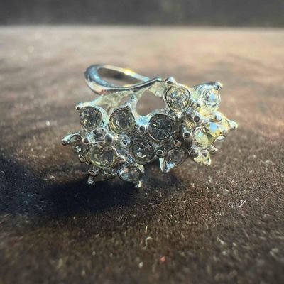 Gold Plated Cubic Zirconia Double Floral Flower Setting Ring