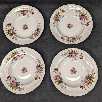 4 Royal Kent RKT6 Floral Rim Soup Bowls A