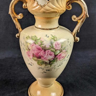 Vintage Albany Pink Roses Porcelain Vase B