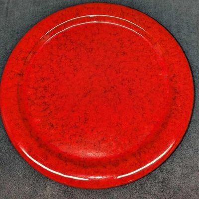 12" Handmade Red Ceramic Platter D