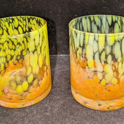 2 Mid Century Old Fashioned Drinking Glasses B