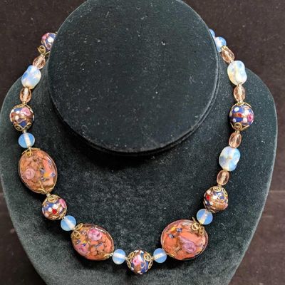 Vintage Italian Murano Art Glass Bead Necklace BBBBB