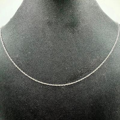 14k White Gold Rope Chain 24"