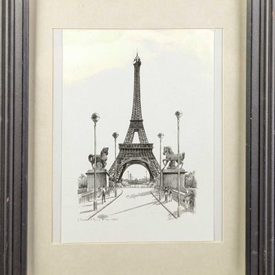 Framed Eiffel Tower Print Paris France