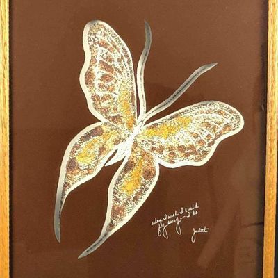 Vintage Framed Lucid Lines Wish I Could Fly Away