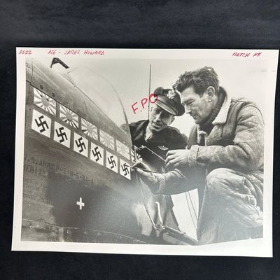 WWII Ace James Howard Black and White Analog Photo Print Fighter Aircraft