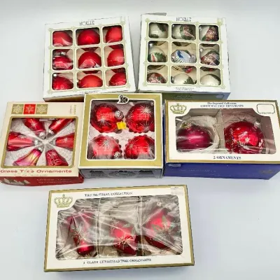 Noelle Imperial Collection Glass Christmas Tree Ornaments