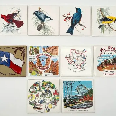 Decorative Ceramic Tiles Wall Art Nature and Travel Souvenirs