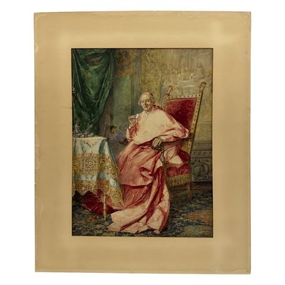 A. Simonetti - Cardinal Watercolor Painting