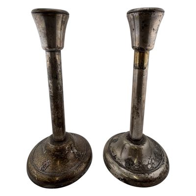 Sale Photo Thumbnail #146: Heintz Art Metal Sterling on Bronze Candlesticks