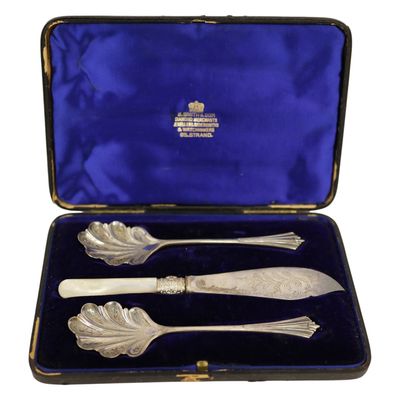 Victorian Silver-Plated Flatware Serving Set
